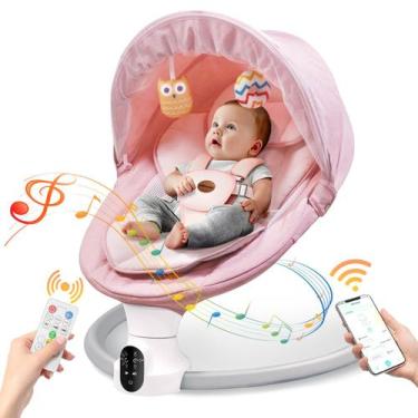 Imagem de Balancim elétrico Baby Swing Smelluck com cinto de 5 pontos App