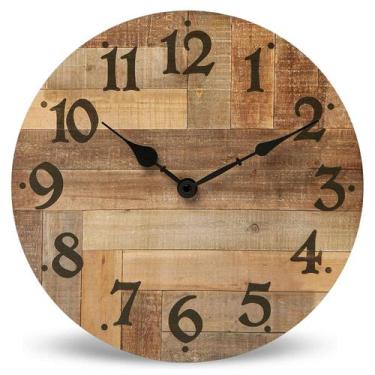 Imagem de Relógio de parede NIKKY HOME Rustic Farmhouse 30cm Vintage MDF