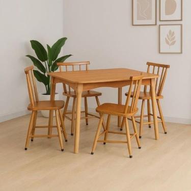 Imagem de Jogo De Jantar Colonial Clássico Mesa Soft 4 Cadeiras Cozinha - TreeAr