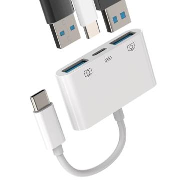 Imagem de Para iPhone 15 Pro Max Plus USB-C para adaptador USB A (3 em 1) conversor de carregamento tipo C, dongle OTG compatível com Samsung para Apple para iPad Air Mini MacBook teclado mouse U Disk Card