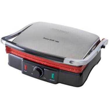 Imagem de Grill Mondial PG-02 Press Grill 180 Retangular 1800W, Preto e Inox, 22