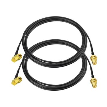 Imagem de Yuslao RP-SMA macho ângulo direito para montagem de anteparo fêmea RG174 cabo de extensão de antena WiFi 3 m 3 m para roteador WiFi, adaptador USB, câmera de segurança IP, placa de rede sem fio