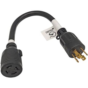 Imagem de Fullsky Cabo adaptador CA FC-L43L42 NEMA L14-30P para NEMA L14-20R macho L14-30P plugue gerador para fêmea L14-20R trava do gerador 4 pinos saída do adaptador receptáculo máximo 20Amp 250volt..