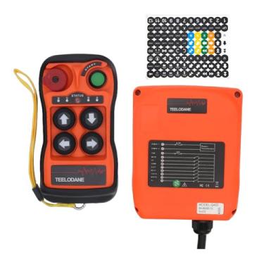 Imagem de TEELODANE Interruptor de alimentação remoto industrial para guindaste de elevação - kit de controle remoto de guincho sem fio 24v 110v 220v para guindaste de elevação e reboque de despejo, alcance de