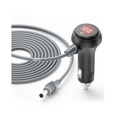 Imagem de Starlink Mini cabo adaptador de carro de 3 m para Starlink Mini adaptador de 12 V com interruptor/display digital 12 V-24 V DC cabo de alimentação para isqueiro carregador de carro acessórios à prova
