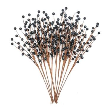 Imagem de Osfvn Conjunto de 12 palhetas de bagas de Natal, decorações de árvore de Natal, 35,5 cm, hastes de baga de azevinho decorativas, palitos florais florais para decoração de mesa de guirlanda de Natal