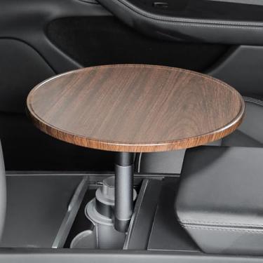 Imagem de Metalkitor Mesa de bandeja de carro para laptop e alimentação – mesa de carro de bétula giratória de 360°, bandeja de volante e mesa de suporte de copo, mesa de carro para laptop, compatível com SUV
