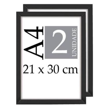 Imagem de Moldura Quadro A4 21X30 C Vidro Poster Certificado Kit 2