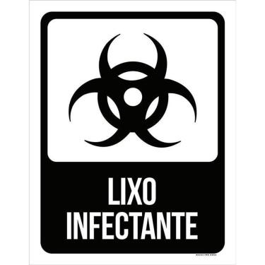 Imagem de Placa Lixo Infectante - De Sinalização Preto E Branco 36X46