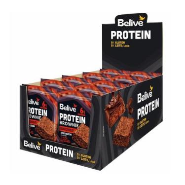 Imagem de Brownie Protein Double Chocolate Zero Açúcar Belive 10 Unidades de 40g