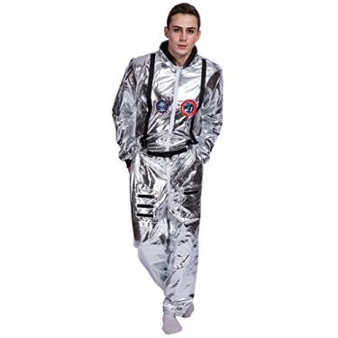 Imagem de EraSpooky Fantasia masculina astronauta Spaceman, Prata, Large
