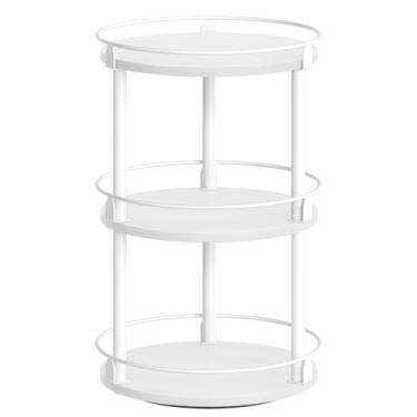 Imagem de YATINEY Organizador Lazy Susan, suporte giratório para temperos, organizador de temperos de 3 níveis, suporte de especiarias para toca-discos industrial, para bancada e armário de cozinha, compacto e