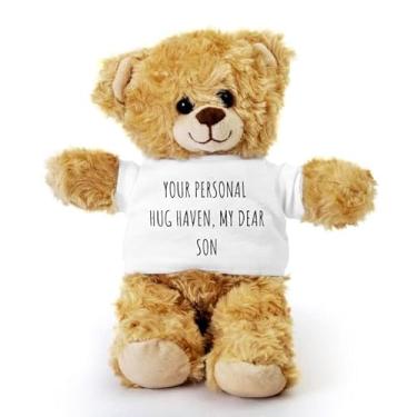 Imagem de SpreadPassion Son Teddy Bear, Your Personal Hug Haven, My Dear Son, Gift for Son, Gift Stuffed Animal, Plush Teddy Bear with Tee, Welcoming Baby Gift, Birthday Christmas Basket Gift Idea