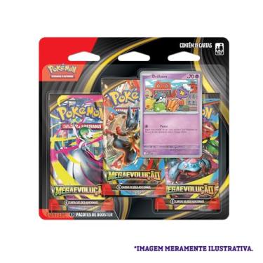 Imagem de Pokémon TCG Blister Triplo MegaExpansão ME01 Drifloon, 18 Cartas