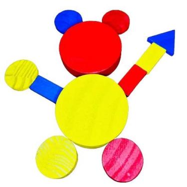 Imagem de Blocos Lógicos 48 Peças Madeira Educativo Pedagógico Brinquedo Pedagóg