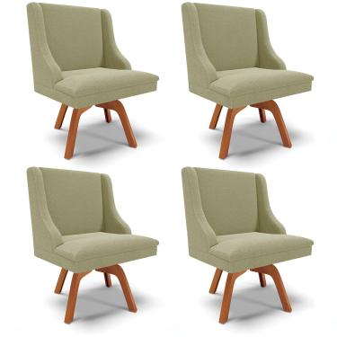 Imagem de Cadeira Sala de Jantar Giratória MM35 Kit 4 Liz Bouclê Pistache D03 - D'Rossi