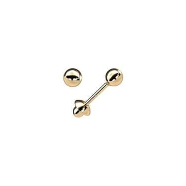 Imagem de Brinco de Bola Infantil 3mm Ouro 18K Mod 038 - FINETO