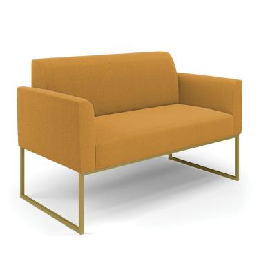 Imagem de Sofá 2 Lugares Namoradeira Industrial Dourado Marisa Bouclê Mostarda D03 - D'Rossi