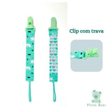 Imagem de Prendedor de Chupeta Estampado Pietra Baby, Urso Polar