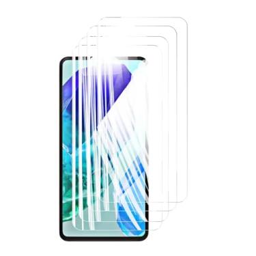 Imagem de DLMTVO Protetor de ecrã de 4 peças, para Samsung Galaxy M55 5G, vidro de vidro temperado 9H alumínio alto estojo anti-riscos impressões digitais amigáveis (HD)