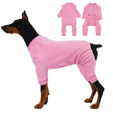 Imagem de IECOii Casacos de clima frio para cães, pijamas de lã 3GG para cães e meninas - aconchegantes e térmicos, elásticos e confortáveis, pijamas de manga comprida para cães grandes para Doberman em