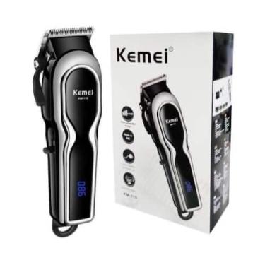 Imagem de Maquininha Maquina de Cortar Cabelo Profissional s/Fio Km119 Led Indic