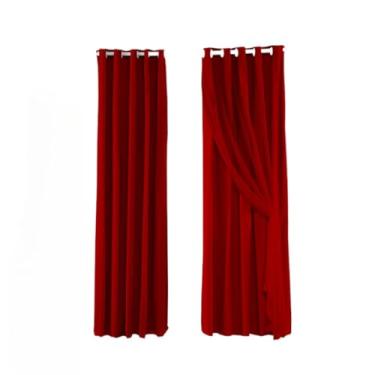 Imagem de Cortina com Blackout PVC com Tecido Voil 4,00 metros 4,00 m x 2,50 m (Vermelho)