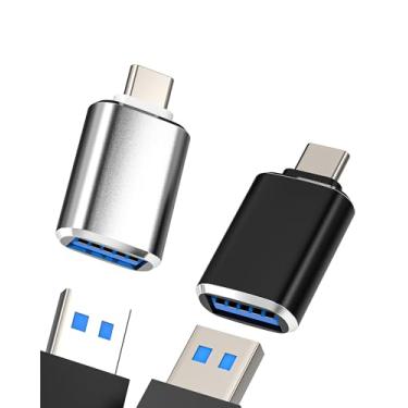 Imagem de Adaptador USB C para USB (pacote com 3) para Apple tipo Thunderbolt macho 3.0 cabo fêmea dongle para iPhone 17 16 15 Pro Max MacBook OTG conversor adaptador de carro plugue de porta acessório