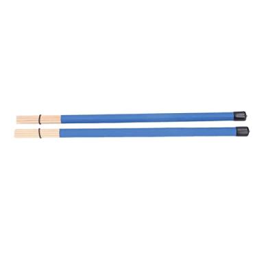 Imagem de RiToEasysports Conjunto de Escova de Tambor Premium, Material de Bambu, Ferramenta de Percussão, Sons Bonitos para Bateristas, 2 Peças (Azul)