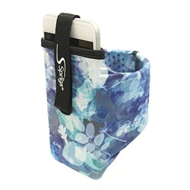 Imagem de Braçadeira Sprigs para iPhone 11/x/xr/8/7 Plus, Galaxy S10/S9, Google Pixel 4. Braçadeira de corrida leve e confortável, estica para caber em todos os telefones com capa – azul floral, pequena