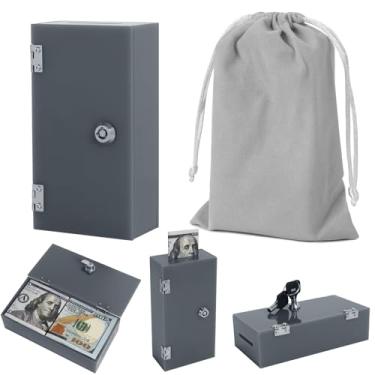 Imagem de Caixa de dinheiro de acrílico para tamanho de bolso de jogador, banco vencedor com bolsa de armazenamento de 2 chaves, organizador de dinheiro compacto portátil seguro cofre para cassino, controle de