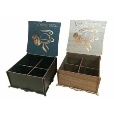 Imagem de Caixa Porta Cha mdf + Cantinho do café