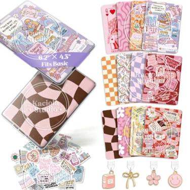 Imagem de Kaciola 12 peças de cartolina e 4 peças de pingentes para e-reader com 50 adesivos para inserção, capa traseira com tema quente de livros de 15,7 x 11 cm, acessórios para e-reader básico, presentes