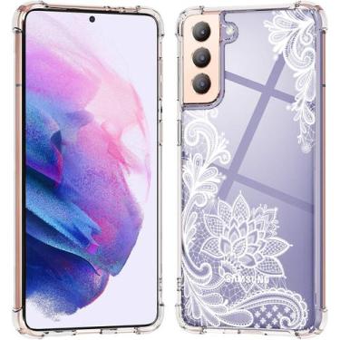 Imagem de Capa de renda transparente à prova de choque para Samsung Galaxy S21 5