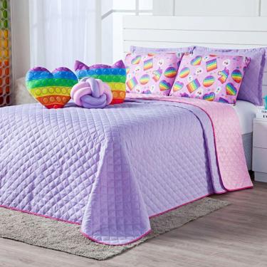 Imagem de Kit Cobre Leito Pop It Dupla Face Almofadas Queen 08 Peças