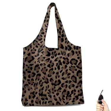 Imagem de BeeGreen Leopardo reutilizável-mercearia-presentes-sacos-dobrável-lavável na máquina guepardo reutilizável-sacos de compras sacos extra grandes sacos sacos sacos de 29.9 kg tecido de poliéster