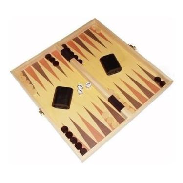 Imagem de Jogo De Xadrez, Gamão E Dama Em Madeira Tabuleiro 40 X 40cm