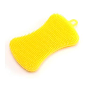 Imagem de Esponja de Silicone Life CT-202 para Louça e Cozinha – Amarela, Flexível, Durável e Higiênica – Ideal para Lavar Pratos, Panelas e Utensílios Sem Danificar Superfícies
