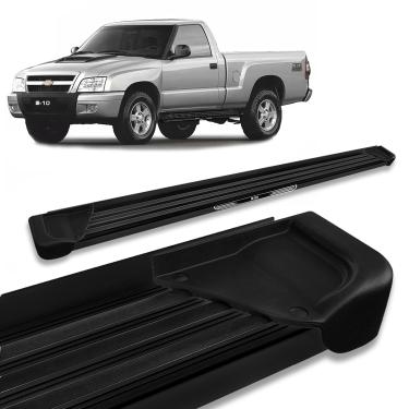 Imagem de Estribo Lateral S10 1995 a 2011 CS Alumínio Preto A1 Com Adesivo