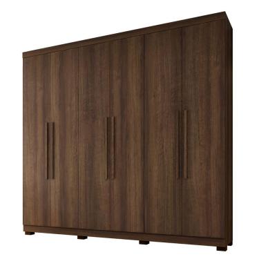Imagem de Guarda Roupa New Master 6 Portas 4 Gavetas 10 Prateleiras Imbuia