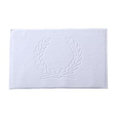 Imagem de Tapete de banho de algodão antiderrapante tapete de banho reversível macio absorvente e lavável na máquina, tapete de banheiro fofo para banheira, tapete de chuveiro macio e desgrenhado (branco, 75