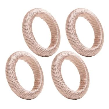 Imagem de LYOR - Conjunto 4 Anéis para Guardanapo Tressê Bege Plástico
