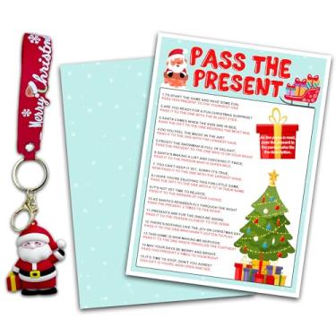 Imagem de Kit de jogo Christmas Pass The Gift, 2 cartas de jogos com 1 presente de Papai Noel, jogos quebra-gelo para a família de inverno, suprimentos engraçados para festa de Natal, lembrancinhas e decorações