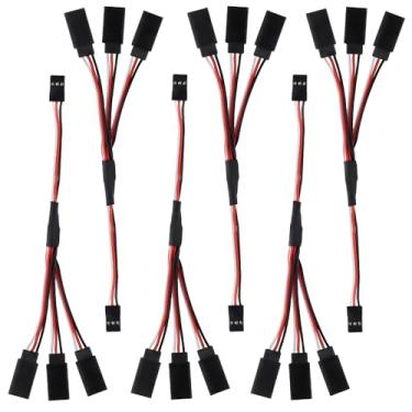 Imagem de DiGiYes 6 peças 3 pinos JST plug splitters fio servo cabo, 15 cm macho para 3 fêmea Y Harness conector cabo de extensão serve para Futaba JR RC carro ou aviões (macho para 3 fêmeas)