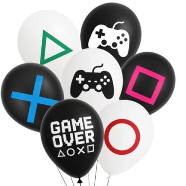 Imagem de Balão Tema Videogame N9 15/25/50 Un - Balões Bexigas Gamer - Balão Aniversário Game Branco e Preto (25)