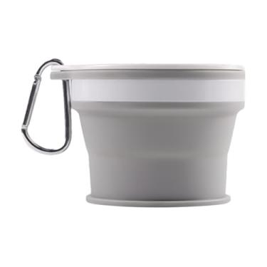 Imagem de Copo dobrável de silicone, copos dobráveis ​​para viagens - Caneca dobrável de silicone portátil copo dobrável,Copo de acampamento expansível com mosquetão para viagens e caminhadas