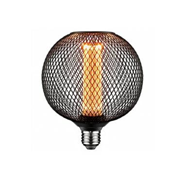 Imagem de Next Glow Lâmpadas LED globo de gaiola de metal preto G40 / G125 3,5W Equivalente 20W E26 Base de lâmpada LED, regulável, suave quente vintage 85 lúmens lâmpadas decorativas para casa, cozinha, restaurante