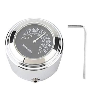 Imagem de Termômetro para Montagem No Guidão de Motocicleta Medidor de Mostrador de Temperatura Medidor à Prova D'água Resistente a Choques de Aço Inoxidável Cromado 1,7 * 1,2 Polegadas