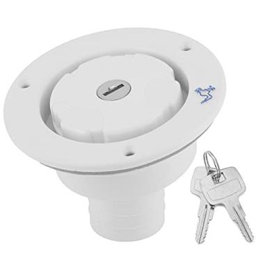 Imagem de Matybobe Tampa de enchimento de escotilha à prova de vazamento com trava de entrada de água doce por gravidade branca RV caravana motorhome