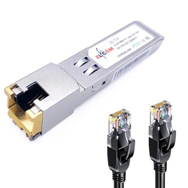 Imagem de Elfcam - Módulo SFP+ de 10 Gb na porta RJ45, módulo SFP+ de 10 GB 10 Gbase-T-30 m com cabo de rede Cat8 de 10 m
